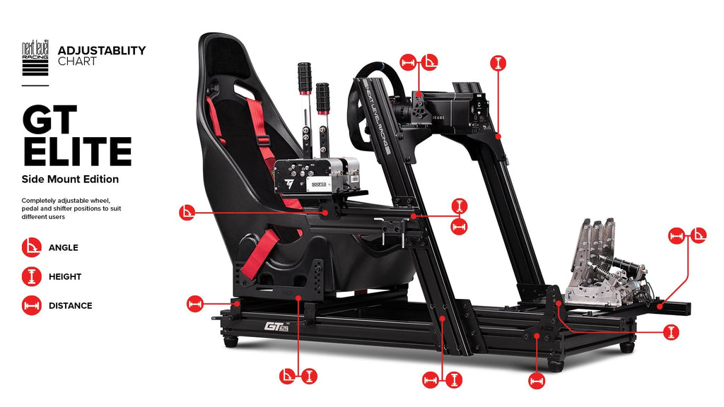 GTElite Aluminium Simulator Cockpit - Front and Side Mount Edition
