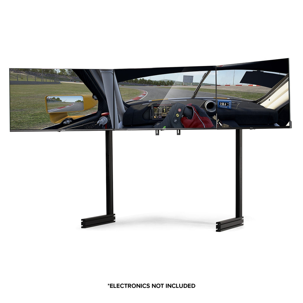 Elite Free Standing Complete Triple Monitor Stand - Black Edition
