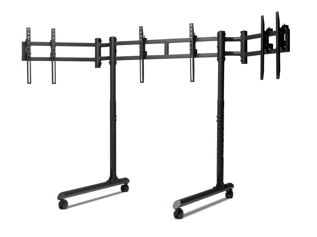 Round Tube Freestanding Triple Monitor Stand
